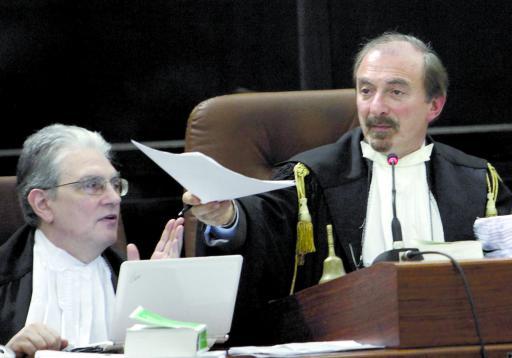 
 I giudici Antonio Minervini e, a destra, Enrico Fischetti