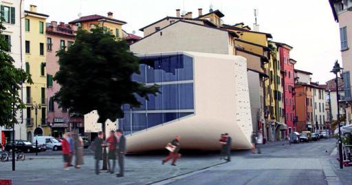 
 Il progetto di Giuliano Venturelli per riempire Piazza Rovetta con una sala studio per gli universitari
