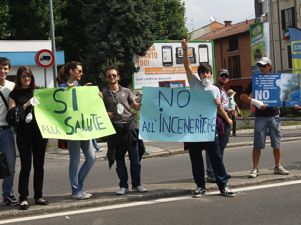 La protesta contro il gassificatore